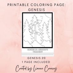 a pink background with the words, printable coloring page gensiss on it