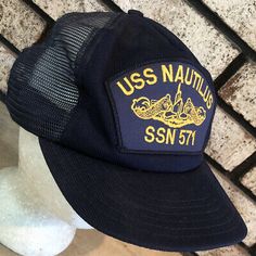 USS Nautilus SSN 571 Mesh Foam Embroidered Patch SnapBack Hat Cap vtg Made USA | eBay Uss Nautilus, Uss Missouri, Military Hats, Different Hats, Vintage Sport, Military Hat, Vintage Sports, Nautilus, Embroidered Patch