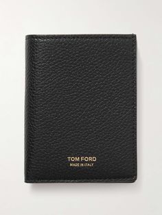 TOM FORD Full-Grain Leather Bifold Cardholder for Men Mens Wallets, Minimalist Leather Bifold Card Holder, Tom Ford Card Holder, Luxury Leather Bifold Card Holder, Textured Leather Bifold Card Holder, Classic Leather-lined Bifold Card Holder, Mr Porter, Wallet Men, Full Grain Leather