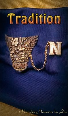 there is a lapel badge with the letter n on it that says, traditional