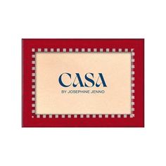 a red and white frame with the words casa on it