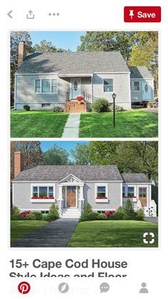 two pictures of the same house with different windows and sidings on each one side