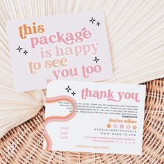 Retro Pastel Pink Business Thank You Card Canva Template | Lark - Trendy Fox Studio Cute Business Thank You Cards, Pink Small Business Packaging, Product Pics Ideas, Stickers For Packaging Boxes, Thank You Cards For Packaging, Online Order Packaging Ideas, Packaging Thank You Card, Package Insert Ideas, Thank You Message For Customers