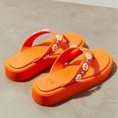 Urban Outfitters Embellished Sandals Size 6 But These Run Super Small Would Fit A 5 Comfortably New With Tag , Orange Color Pink Platform Sandals, Faux Fur Sandals, Urban Outfitters Shoes, Orange Sandals, Strappy Block Heel Sandals, Fur Sandals, Rope Sandals, Black Platform Sandals, Strappy Block Heels