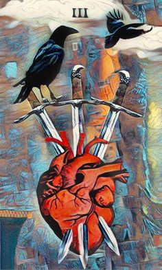 Crow Tarot, Tarot Swords, Tarot Aesthetic, Card Artwork