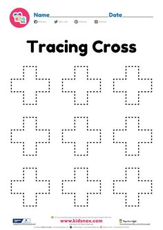 a cross worksheet for children to learn how to write the word's name