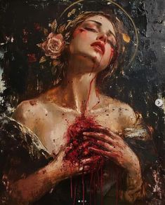 hmmm promo pics heavenly series like this? Rennaissance Art, Blood Art, Dark Art Illustrations, Beautiful Dark Art, Creepy Art, Historical Art, Romantic Art, Ethereal Art, Art Inspiration Painting