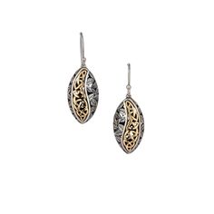 Keith Jack Silver and yellow gold Eternity Leaf Hook Earrings – Fifth Avenue Jewellers The Trinity, Family Jewellery, Italian Jewelry, Oxidized Sterling Silver, Rose Gold Earrings, Earrings Collection, Pandora Jewelry, Hook Earrings