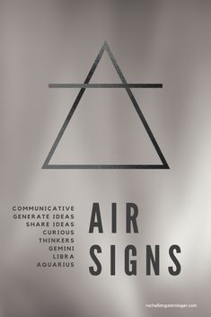 a poster with the words air signs written in black and white, against a gray background