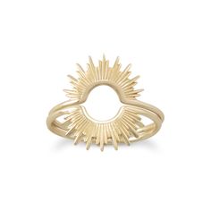 14 karat gold plated sterling silver intricate sun design ring with a 1.2mm wide band. This ring is available in whole sizes 5-9. Wear it alone, or stack two inverted on top of each other to create a full sun design! .925 Sterling Silver Starburst Ring, Sunburst Ring, Ring Aesthetic, Sun Ring, Gold Sunburst, Dream Rings, Sun Design, Jewelry Hair Accessories, Sun Designs