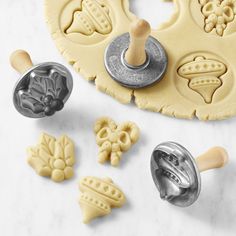 Nordic Ware Holiday 3D Cookie Stamps, Set of 3 | Williams Sonoma Holly Cookies, Dessert Platter, 3d Cookie, Individual Cakes, Festive Cookies, Candy Cane Ornament, Cheese Tasting, Butter Cookies Recipe, Nordic Ware