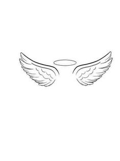 an angel wings tattoo design on a white background