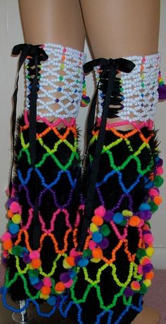 Beaded Rainbow, Rave Gear, Barefoot Sandal, Edm Rave, Kandi Cuff