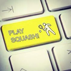 a keyboard with a yellow button that says play squash