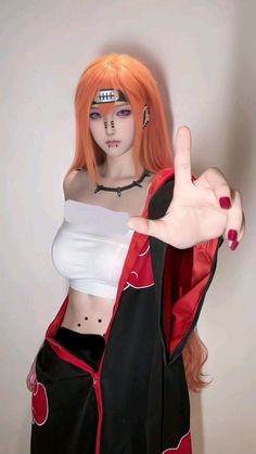 Akatsuki Fem Naruto Cosplay, Female Video Game Characters Cosplay, Female Gaara Cosplay, Akatsuki Hot, Casual Cosplay Outfits, Naruto Cosplay Female, Ninjago Cosplay