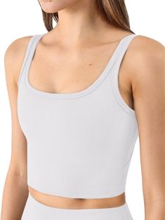 PRICES MAY VARY. 【BREATHABLE & COMFORTABLE FABRIC】: If you want a sports bra, please choose your normal size. If you want a casual top wear, please size up. 69% Nylon and 31% Spandex. Lightweight material featuring good elasticity and durability. Workout crop tank tops for women has low to medium support, and the widened shoulder straps make the tank top crop top firmer. The outstanding weaving process giving this tech-fabric the quality of anti-wrinkle, anti-roll up & shrink, no pilling. 【FULL Crop Top Tank Tops, Tops For Women Long, Bra Workout, Athletic Crop Top, Girls Crop Tops, Yoga Sports Bra, Workout Crop Top, Body Curves, Seamless Sports Bra