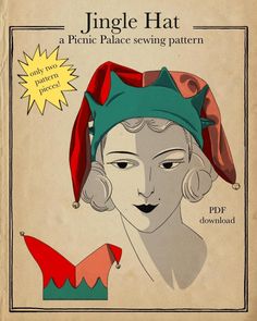 an old book cover with a woman wearing a red and green headdress on it