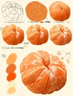 an orange is cut in half and placed on top of each other with different colors