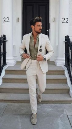 Men Linen Suit, Suit Prom, Beach Wedding Attire, Dinner Suit, Beige Suits