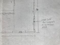 a drawing of the floor plan for an apartment in between two buildings with windows and doors