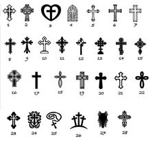 an image of cross tattoos on white paper