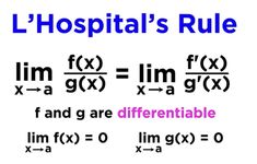 the words l'hospital's rules are written in blue and pink on a white background