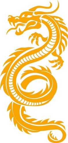 an orange dragon tattoo design on a white background