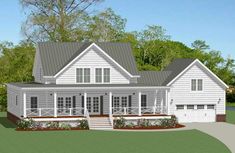 this is an artist's rendering of a house plan for a new home in the country