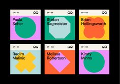 six posters with different colors and shapes