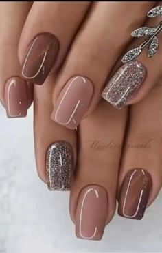 Beige Nails Design, Beige Nails, Short Square Nails, Cute Gel Nails, Short Acrylic Nails Designs