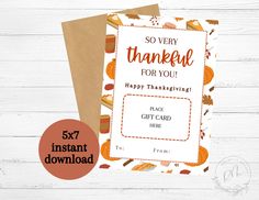 a thanksgiving card with the words so very turkey for you on it and an envelope