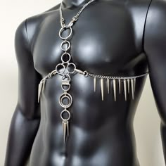 Mens Body Harness, Men Body Chain Outfit, Body Harness Outfits Men, Chain Harness Men, Body Harness Men, Chest Harness Men, Mens Festival Wear, Mens Harness, Men Harness