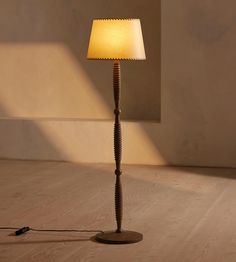 a lamp that is sitting on the floor