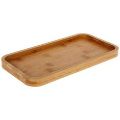 an empty wooden tray on a white background