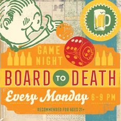 Triple Rock Brewery's Board to Death | Designed By Monkeys Brewery Decor, Co Design, Game Pieces, Game Night, Vintage Ads, Monkeys