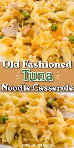 Baked tuna casserole in dish with Pinterest overlay. Tuna Noodles, Tuna Noodle Casserole Easy, Casseroles Easy, Best Tuna Casserole, Tuna Noodle Casserole Recipe, Tuna Casserole Easy, Tuna Casserole Recipes, Fresh Peas, Tuna Noodle Casserole