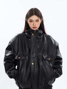 Size(cm) Length Bust Shoulder Sleeve M 65 134 61 56 L 66 138 62 57 XL 67 142 63 58 Brand: other/other Size: M L XL style: street Clothing placket: zipper color: black Year/Season: Winter 2022 Sleeve length: long sleeve Style: regular Clothing version: loose type Material composition: other materials Street Clothing, Image Swag, Pu Leather Jacket, Flowing Dresses, Vintage Leather Jacket, Winter 2022, Street Outfit, Leather Jackets Women, Season Winter