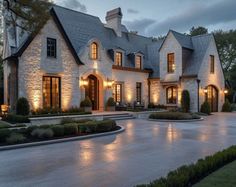 Traditional Modern House Exterior, French House Aesthetic, Modern Tudor House Exterior, Victorian House Exterior, French Country House Exterior, Modern Tudor House, Modern French Chateau