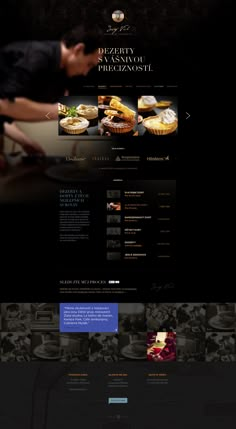 the website is designed to look like an elegant restaurant