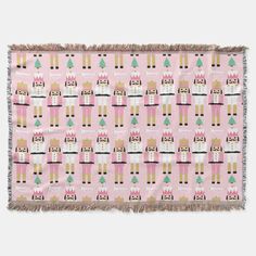 a pink blanket with cats on it and the words sweet pastel nutcracker christmas by