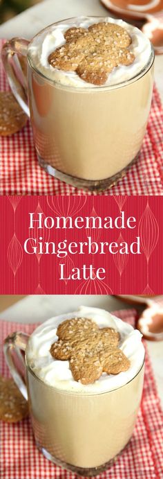 homemade gingerbread latte recipe in a mug