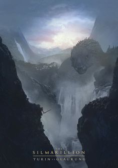 a movie poster for the hobbot and the two strings starring characters in front of a waterfall