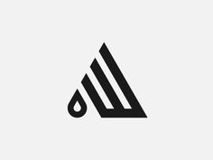 an arabic letter logo with the shape of a triangle in black on a white background