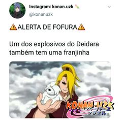 an anime character holding a cat in his arms and the caption reads,'altera de fofra um dos explios do deidraa tambiem