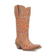 Step into a cute new look with these statement-making Dingo Women's Beetle Juice Floral Embroidery Leather Cowboy Boots.Click this FOOTWEAR GUIDE to find the perfect fit and more! Step into a cute new look with these statement-making Dingo Women's Beetle Juice Floral Embroidery Leather Cowboy Boots.Click this FOOTWEAR GUIDE to find the perfect fit and more! FEATURES Allover flowery embroidery design bursts with color Mid-calf height for a solid styleDETAILS Leather upper Polyester lining Foam mi Brown Bohemian Embroidered Boots, Traditional Brown Boots For Spring, Embroidered Brown Boots With Pointed Toe, Brown Embroidered Boots With Pointed Toe, Brown Embroidered Pointed Toe Boots, Brown Embroidered Closed Toe Boots, Beetle Juice, Leather Cowboy Boots, Beetlejuice