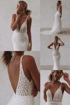 BridalShop Simple Plunge Wedding Dress, Simple Wedding Dress With Beading, Beaded Backless Wedding Dress, Wedding Dress Inspo 2023, Chic Nostalgia Bridal, Slim Fit Wedding Dresses Simple, Fun After Party Wedding Dress, Wedding Dress Inspo Simple, Made With Love Wedding Dress