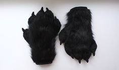 Hello! Thank you for visiting my small paws shop!  This listing is for black five fingered paws. I am personally in love with this design and hope you like them too :)   PADS are black and are well stuffed and finished with a zigzag. This makes pads look nice and secure.   CLAWS are sewn from minky fabric (black color). I stuff them really well!  LINING is soft and made of 100% cotton.   FINGERS are stuffed as well and very flexible.  ✮⋆  SET OF PAWS - if you want feet paws of this design for a Black Paw Slippers, Fursuit Inspiration, Fursuit Paws, Fur Sleeves, Finger Hands, Types Of Hands, Costume Gloves, Five Fingers, Cotton Gifts