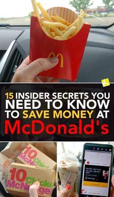 mcdonald's fast food ad with the caption 15 insider secrets you need to know to save money at mcdonald's