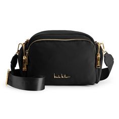 Carry your camera in style with this Nicole Miller Side Pocket Camera Bag. Carry your camera in style with this Nicole Miller Side Pocket Camera Bag. DETAILS 29.5 cm x 19 cm x 15 cm 29"-53" adjustable strap length Zipper closure Gold-tone hardware Interior: 1 back zip pocket, 2 front slip pockets Exterior: 3 zip cargo pocketsCONSTRUCTION & CARE Nylon Polyester lining Wipe clean Imported Size: One Size. Color: Black. Gender: female. Age Group: adult. Trendy Black Camera Bag With Removable Pouch, Trendy Black Camera Bag For On-the-go, Chic Black Camera Bag With Zipper Closure, Trendy Black Camera Bag For Travel, Chic Travel Camera Bag With Zipper Closure, Chic Black Camera Shoulder Bag, Chic Black Shoulder Camera Bag, Chic Camera Bag With Adjustable Strap For Travel, Black Crossbody Camera Bag For On-the-go