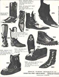 Vintage Goth Fashion, Goth Pikes, Phaze Clothing, Shoes 80s